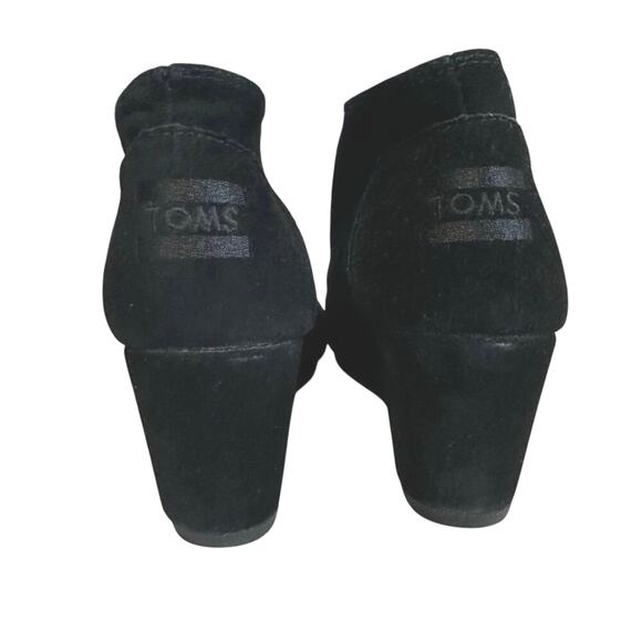 TOMS Women's Desert Wedge Ankle Booties Black Size 7.5 Chukka - Picture 5 of 7